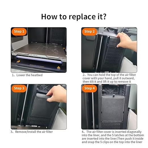 Filter for Bambu Lab H2D 3D Printer Filament Purifier Activated Carbon Air Filter Lab H2D Filtration