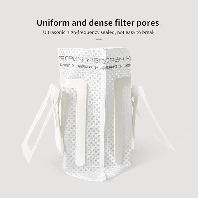 Hanging Ear Drip Coffee Bag Holder with 50-100Pcs Portable Coffee Filter Paper Bag, Coffee Drip Bag Chair Stand, Portable Coffee Filter Paper Bag, for Easy Pour Over (Stand + 50 Bags)