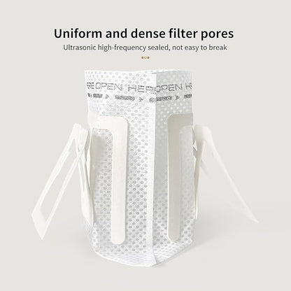 Hanging Ear Drip Coffee Bag Holder with 50-100Pcs Portable Coffee Filter Paper Bag, Coffee Drip Bag Chair Stand, Portable Coffee Filter Paper Bag, for Easy Pour Over (Stand + 50 Bags)
