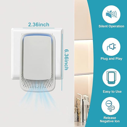 4 Pack Plug In Air Purifier, Negative Ion Filtration System, Quiet Ionic Air Purifiers for Home Bedroom, Mini Portable Air Filter for Kitchen, Basement, Odor, Pets Smell