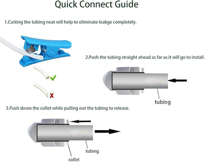 1/4" Inch Male Thread to Tube connector & 1/4" Stem elbow,NSF Certified Plastic Quick Connect RO Fittings（5 Male Elbow + 5 Stem Elbow ）