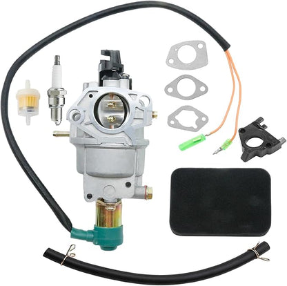 Anxingo 16100-ZE3-704 Carburetor with Air filter Kit, Replacement for DF7000 DFD7000 7000ES 9000ES 420CC DJ190N Enngine Generator, Replaces JF390-I-04B 16100-ZF6-D42