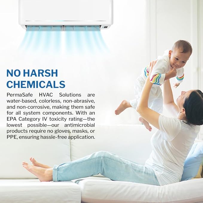 PermaSafe HVAC Solutions, System & Air Duct Hygiene Maintenance Kit, Preserves IAQ, Keeps Systems Free from Microbial Growth, other Contamination, Odors and More