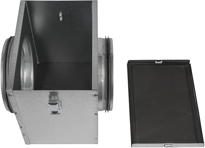 Repa Market 6" Duct Air Filter Box – Galvanized Steel Inline Dryer Filter Housing for Round Duct - EPDM Rubber Gaskets – Easily Serviceable Lint Trap – Intake Ventilation, Home Improvement