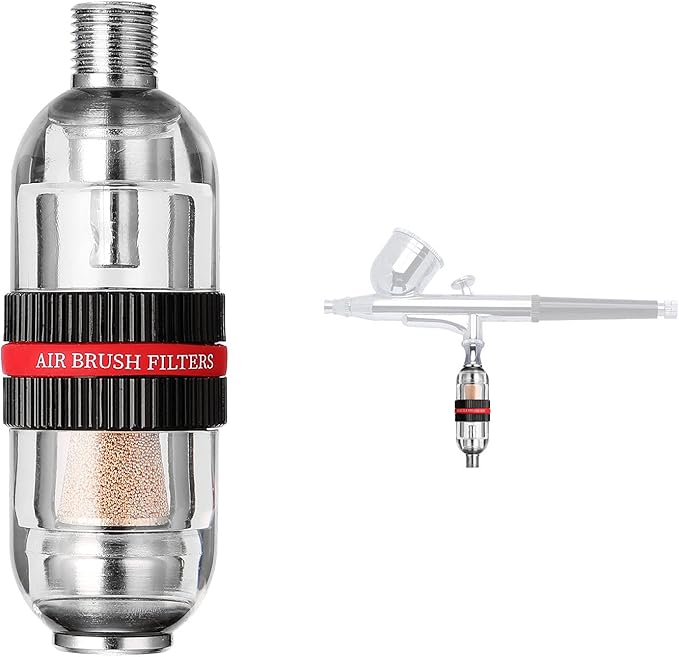 Mini Airbrush Air Filter Moisture Water Trap, 1/8" BSP Threads Spray Pen Oil Water Separator for Gundam Model Painting, Makeup, Tattoo & Art Craft Tools