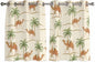 2 Panel Kitchen Cafe Curtains, Date Coconut Tree Sunlight Filtering Nature Air Through, Home Decor Window Covering Tier Curtains for Bedroom Living Room Desert Camels Botanical Tropical Beige