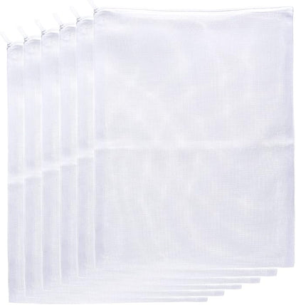 JIHAQUA Aquarium Filter Bags Large - Reusable Fish Tank Filter Media Mesh Bags with Plastic Zipper (14 x 18 inch (6 Pack))