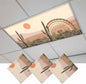 Fluorescent Light Covers for Ceiling Lights Cactus Desert Magnetic Light Filters 3 Pack 4x2 ft Sun Mountain Rainbow Bohemian Style Ceiling Lights Cover for Classroom Office School Home Drop Lamp Decor