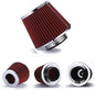 Universal 3" (76mm) Inlet Cold Intake, Washable, Dry Clamp-on Air Filter, Red