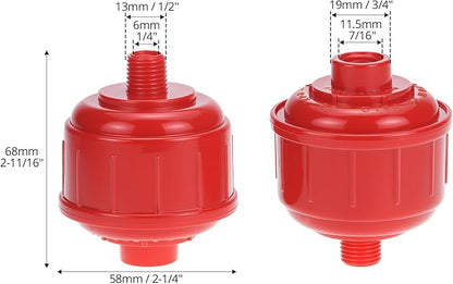 QWORK 10 Pack Disposable Mini Air Water Trap Filters, 1/4" Threads, Spray Gun Filters, Removes Moisture for Paint Sprayers and Air Tools
