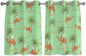 2 Panel Kitchen Cafe Curtains, Desert Camels Sunlight Filtering Nature Air Through, Home Decor Window Covering Tier Curtains for Bedroom Living Room Tropical Date Palm Trees Animal Green