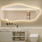 JSLJDM 500 X1000 mm Illuminated Backlit LED Bathroom Mirror, Wall Mounted Multifunction Bathroom Vanity Mirror with Lights and Demister Pad, Energy-Saving Illuminated Smart Mirror