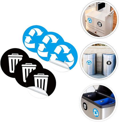 1Set PVC Waste Sorting Stickers Self Adhesive Trash Bin Labels for Recycling and Trash Can Decals Easy to Apply Promote Sustainable Waste Management