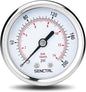 SENCTRL 200 Psi Pressure Gauge, 2" Dial Size, 1/4 NPT Back Mount, Waterproof, Stainless Steel Case, for Water Filter Pneumatic Regulator Air Compressor Tire Pressure Test