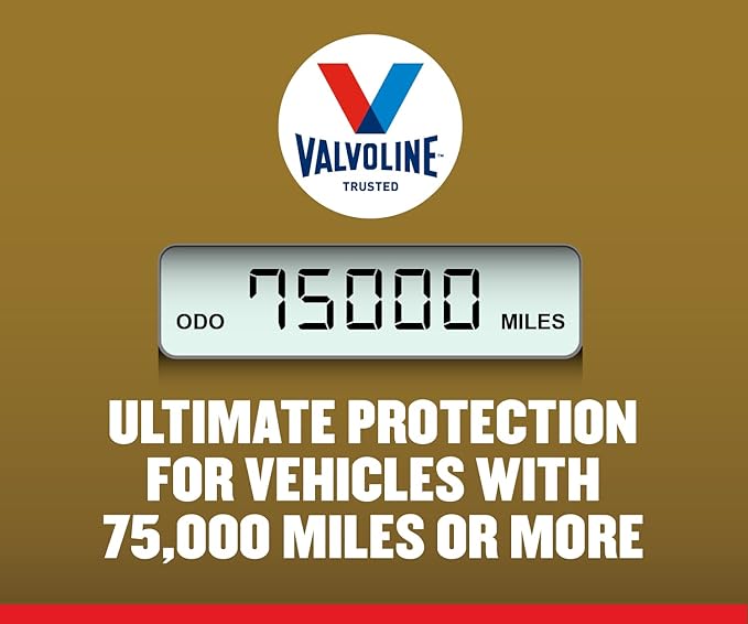 Valvoline Extended Protection High Mileage with Ultra MaxLife Technology 0W-20 Full Synthetic Motor Oil 5 QT (Pack of 2)