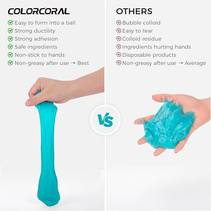 COLORCORAL Cleaning Gel for Car Universal Gel Cleaner Auto Detailing Car Vent Keyboard Cleaning Putty Car Interior Cleaner Dashboard Dust Remover Putty Auto Duster Cleaning Kit 160G - Rose Red