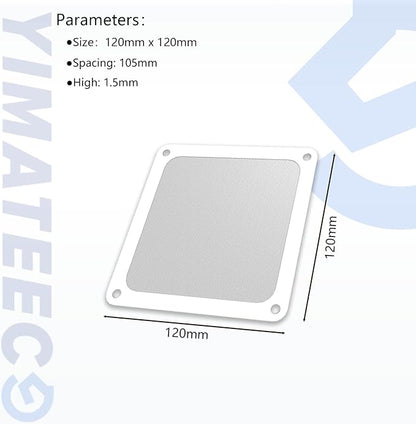 120mm Fan Filter PC Dust Filter for Computer Cooler/PSU/Routers PVC 50 Mesh, Magnetic Frame Dustproof Case Cover Fan Grills (PVC, 120 * 120mm, 2pcs, White)