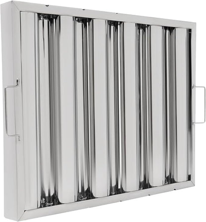 6Pcs 19.5W x 15.5H x 1.78TH Inch Commercial Hood Filters, 430 Stainless Steel 5 Grooves Hood Filters Restaurant Kitchen Exhaust Hoods for Grease Filter, Range Hood Baffle Filter