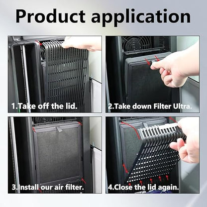 2Pcs H2D/H2S/H2C Air Filter Replacement with HEPA13 & Activated Carbon, 3D Printer Air Filter for Bambu Lab H2D/H2S/H2C, Reduce VOCs, PM2.5, UFP& Odors, Plug-and-Play Upgrade