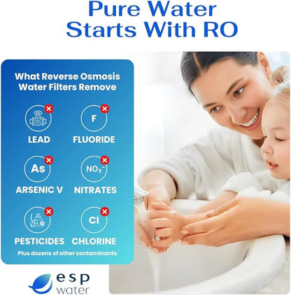 Proline Plus Filter Replacement - Water Cartridge Kit Compatible with Proline Plus Reverse Osmosis System 5-Stages, Includes 50 GPD RO Membrane, Made in USA