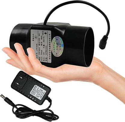 2 Inch 22 Cfm Inline Duct Ventilation Fan Air Circulation Vent Blower Black Small HVAC Exhaust Booster for Hydroponics Grow Tent (Color : NO Adjustable Speed)