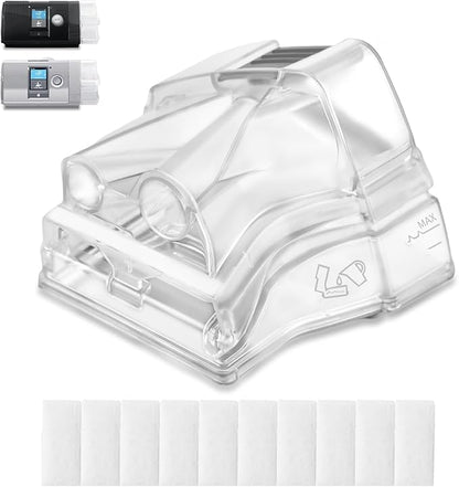 1 PC Replacement Water Chamber for AirSense 10 & AirCurve 10, Perfect Fit and Reliable Water Tank, with 10 Packs Filters Compatible with AirSense 10 & AirCurve 10 CPAP Machines