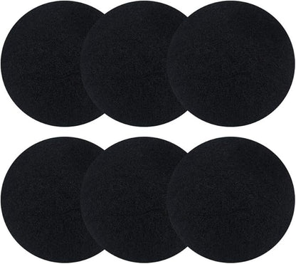 ddLUCK 6 Pack Kitchen Compost Bin Filter, Round Food Waste Bins Activated Carbon Filters,Replaceable Extra Thick Charcoal Filters for Odour Remove All Caddy Bucket,1cm Thickness