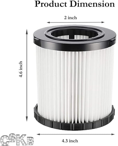 2 Pack DCV5801H Wet/Dry Vacuum HEPA Replacement Filter Compatible with DeWalt DCV580 & DCV581H, Reusable and Washable