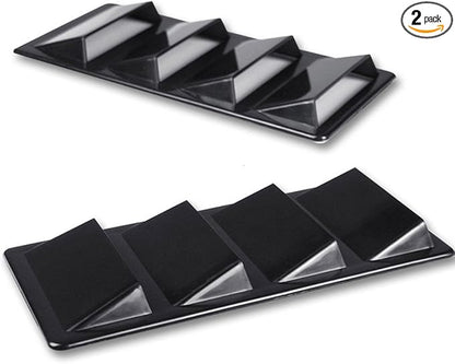1 Pair Black Decorative Air Flow Intake Turbo Bonnet Hood Side Vent Cover Stick On Car SUV Sedan Coupe