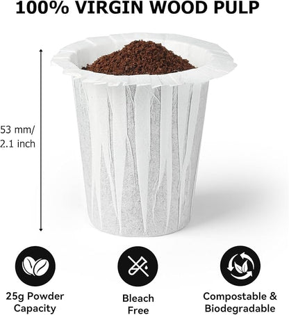 Disposable Coffee Filters for My K-Cup, K-Carafe, Cuisinart SS-RFC and Other Large Reusable Filter Cups (White 100 Count)
