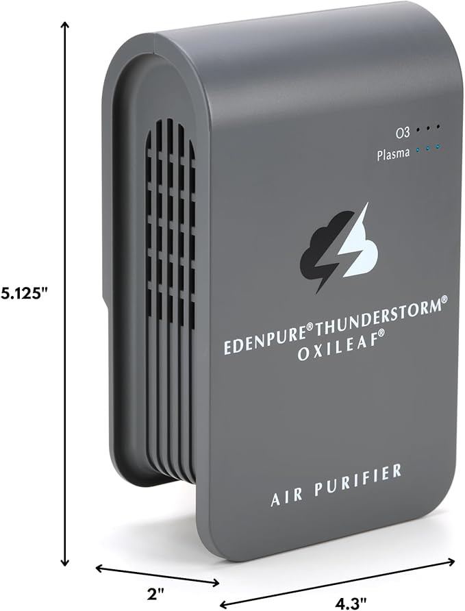 EdenPURE Thunderstorm III Air Purifier – Small Plug-In Ozone Generator & Ionizer – Eliminates Odors, Pet Smells, Smoke, Mold – Filter-Free Portable Cleaner for Home, Travel, Car, Office Use
