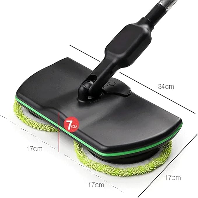 Cordless Electric Mop, 35dB Quiet Floor Cleaner with Dual Motor, Lightweight Spin Scrubber for Hardwood Tile Marble, Adjustable Handle, Rechargeable Polisher, Washable Pads， 2 PCS Cleaning Cloths