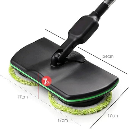 Cordless Electric Mop, 35dB Quiet Floor Cleaner with Dual Motor, Lightweight Spin Scrubber for Hardwood Tile Marble, Adjustable Handle, Rechargeable Polisher, Washable Pads， 2 PCS Cleaning Cloths