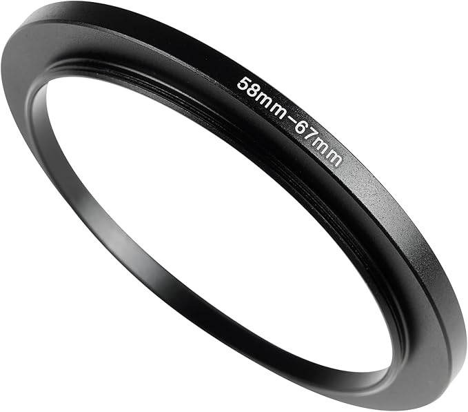 58-67mm Metal Step-Up/Down Ring Adapter Compatible with Mirrorless Cameras DSLR Lens, UV CPL ND Filter Thread Converter, Black