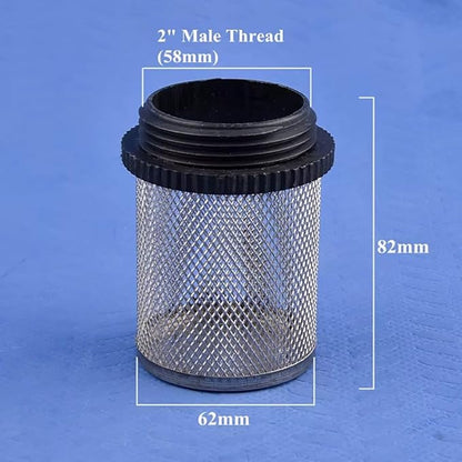 Durable 304 Stainless Steel Water Filter Screen - 1/2" to 2" External Thread for Aquariums, Ponds, Hydroponics(10Pcsx2In)