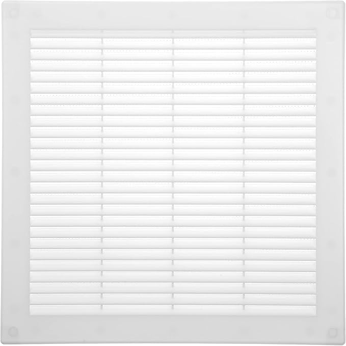 Vent Systems 12'' x 12'' Inch White Soffit Vent Cover - Pack of 100 - Flat Square Air Vent Louver - Grille Cover - Built-in Insect Screen - HVAC Vents for Bathroom, Home Office, Kitchen 12x12 Inch