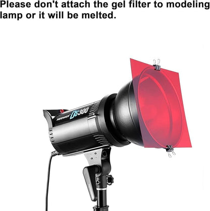 10 Pack Gel Light Filter Transparency Color Film Plastic Sheets Colored Overlays Correction Gels Filter for Lamp, Headlight, Photo Studio Strobe, LED, Headlight Film (10 Multi)