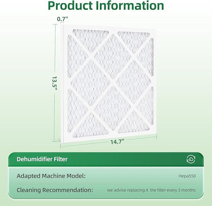 MERV-10 Air Filter Replacement Compatible with AlorAir CleanShield HEPA 550,Abestorm HEPA 550 Air Scrubber, 14.8" x 13.7" x 0.8" First-Stage Filtration, 5-Pack
