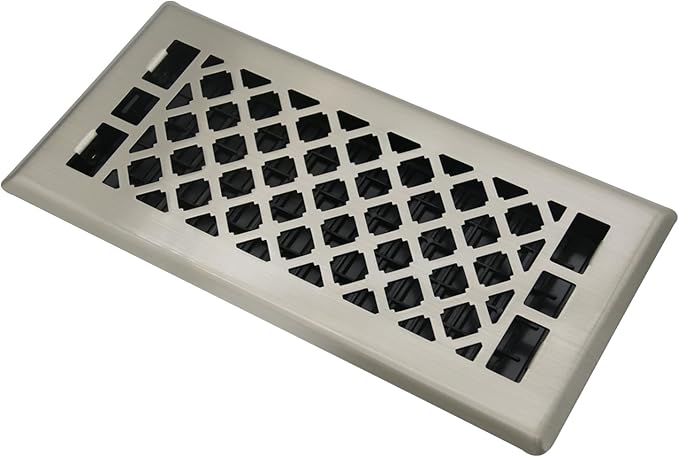 Floor Register AC Vents Brushed Nickel Color 4x10 Inch Air Vents Floor Vents Register Decorative Registers Grilles Air Vents for Floor Baseboard Register Vent