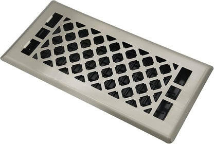 Floor Register AC Vents Brushed Nickel Color 4x10 Inch Air Vents Floor Vents Register Decorative Registers Grilles Air Vents for Floor Baseboard Register Vent