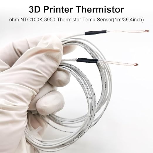 5Pcs Ender 3 Pro Thermistor Upgrade, Ender 5 Thermistor, 3D Printer ohm NTC 3950 Thermistor 100K Glass Bead Thermistor Use for Creality Ender 3/Ender 3 V2/Ender 3 Neo,Ender 5 Pro/Plus, Voxelab Aquila,