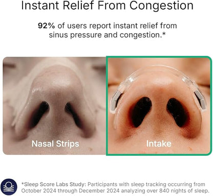 Intake Breathing Magnetic Nasal Strips Starter Kit (15 Count, Clear) - Boost Oxygen Intake, Reduce Snoring, Improve Sleep Quality - Sweat Resistant, Nasal Strips - Extra Strength Snoring Solution