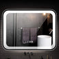 Bathroom Mirror with LED Light and Demister Pad Wall Mounted Mirror Makeup Shaving Mirror Smart Touch Switch (Black 700 * 900mm)