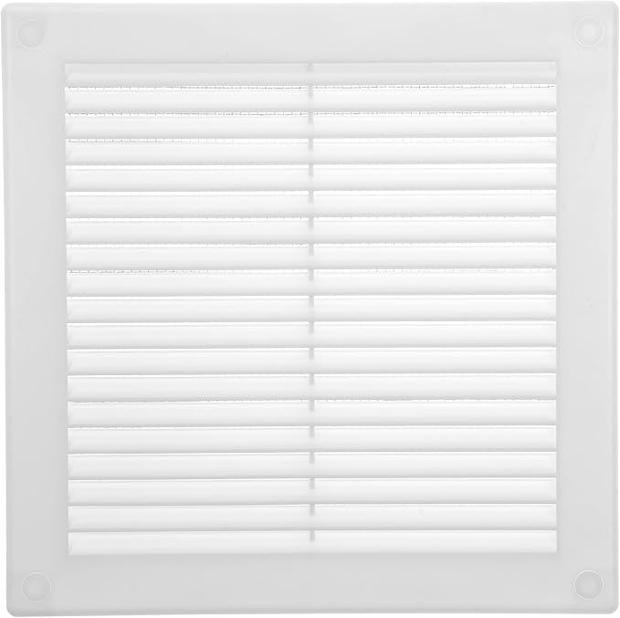 Vent Systems 6" x 6" Inch (Opening Dimensions) White Plastic Soffit Vent Cover - Durable Flat Square Air Vent Grille with Mesh Screen - Weather Ventilation Grill Wall & Ceiling Indoor & Outdoor