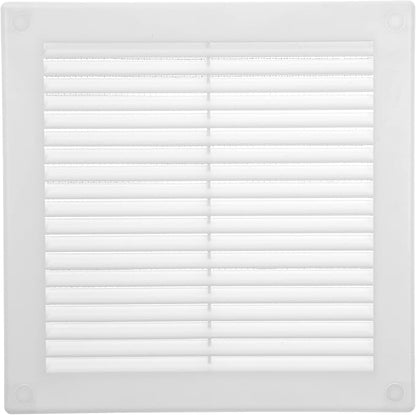 Vent Systems 6" x 6" Inch (Opening Dimensions) White Plastic Soffit Vent Cover - Durable Flat Square Air Vent Grille with Mesh Screen - Weather Ventilation Grill Wall & Ceiling Indoor & Outdoor