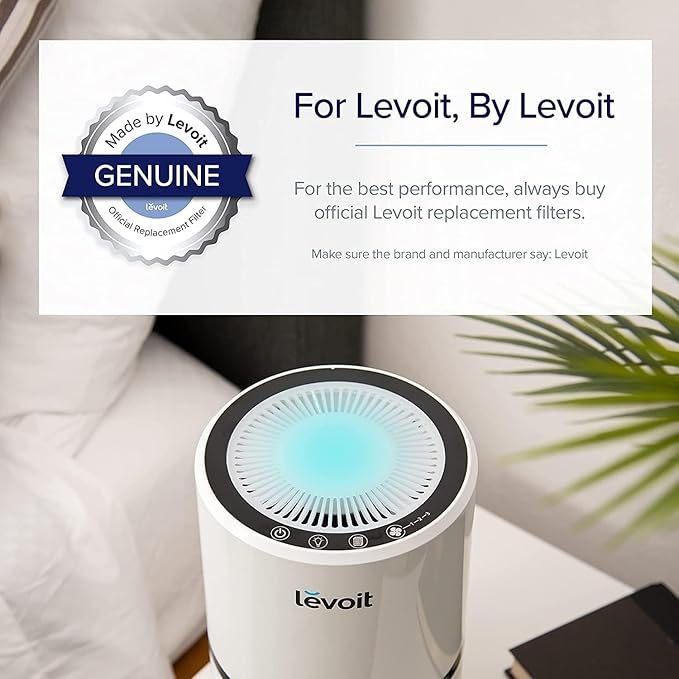 LEVOIT LV-H132 Replacement Filter,Genuine LV-H132-RF Air Purifier Filters,High-Efficiency Activated Carbon for Removal of Smoke,Odor,Allergens,Pollen,(Pack of 2)