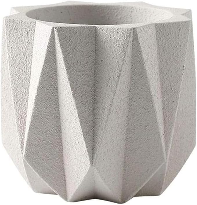 Outdoor Succulent Plantpot Cactus Plant Container Cement Flowerpot Container Modern Simple Planter Flower Vase Meat Plant Cement Container Concrete Flower Plant (Gray1 13cm*11.5cm) (White 13cm*11.5cm)