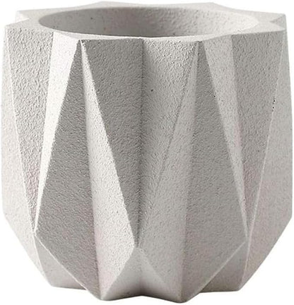 Outdoor Succulent Plantpot Cactus Plant Container Cement Flowerpot Container Modern Simple Planter Flower Vase Meat Plant Cement Container Concrete Flower Plant (Gray1 13cm*11.5cm) (White 13cm*11.5cm)