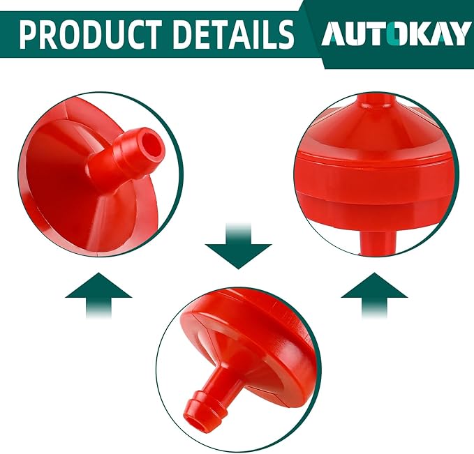 AUTOKAY Lawn Mower 1/4" Inline Gas Fuel Filter Compatible with 298090 298090S Toro 42-5240 56-6360 John Deere AM107314 LG298090 LG298090S PT4265 Pack of 10