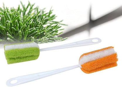 3PCS Soft Hanging Sponge Cleaning Brush Cleaner with Long Handle Cup Feeding Bottle Scrubber Washing Brushes for Coffee Glasses Pot Milk Cup Mugs Winebottle Baby Bottles(Color Random)
